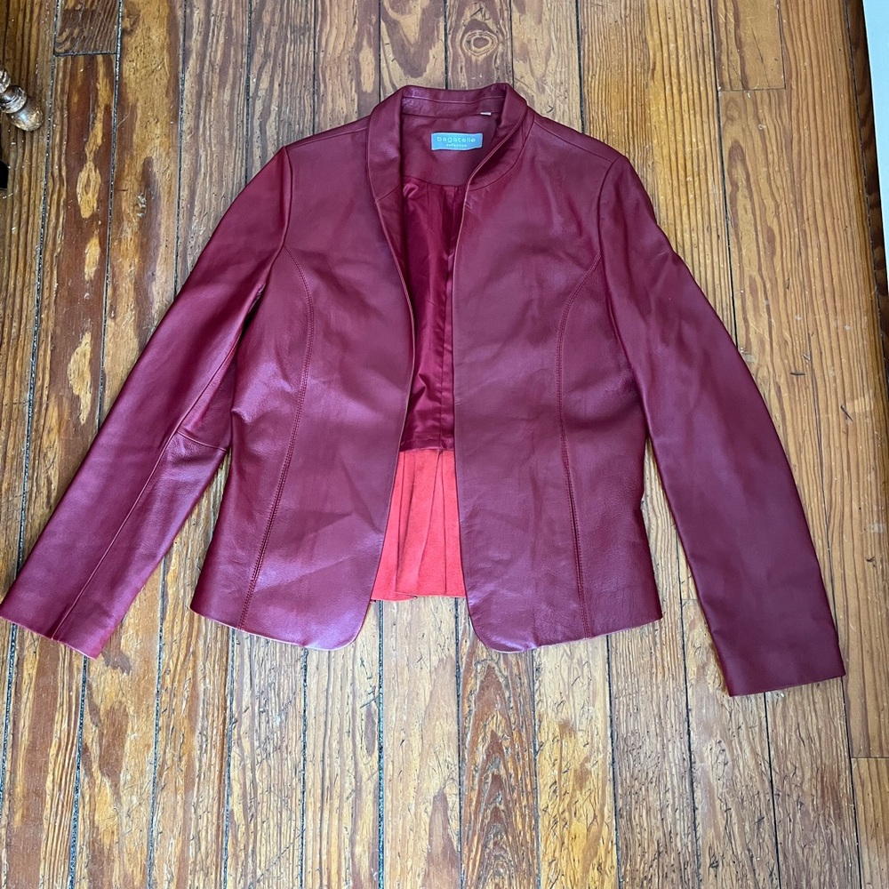 Bagatelle Deep Red Leather Jacket